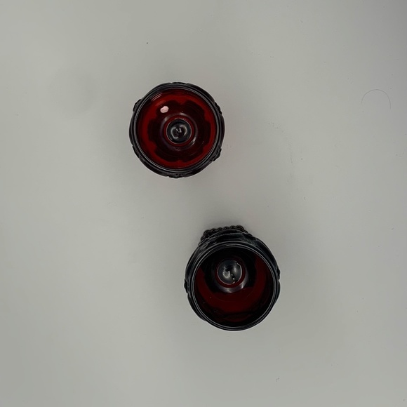 Vintage Ruby Red Glass 1876 Avon Ruby Red Cape Cod Small Wine Goblet - Picture 2 of 3